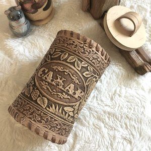 Vintage Russian Tuyesok Birch Bark Sugar Canister Folk Art Jar